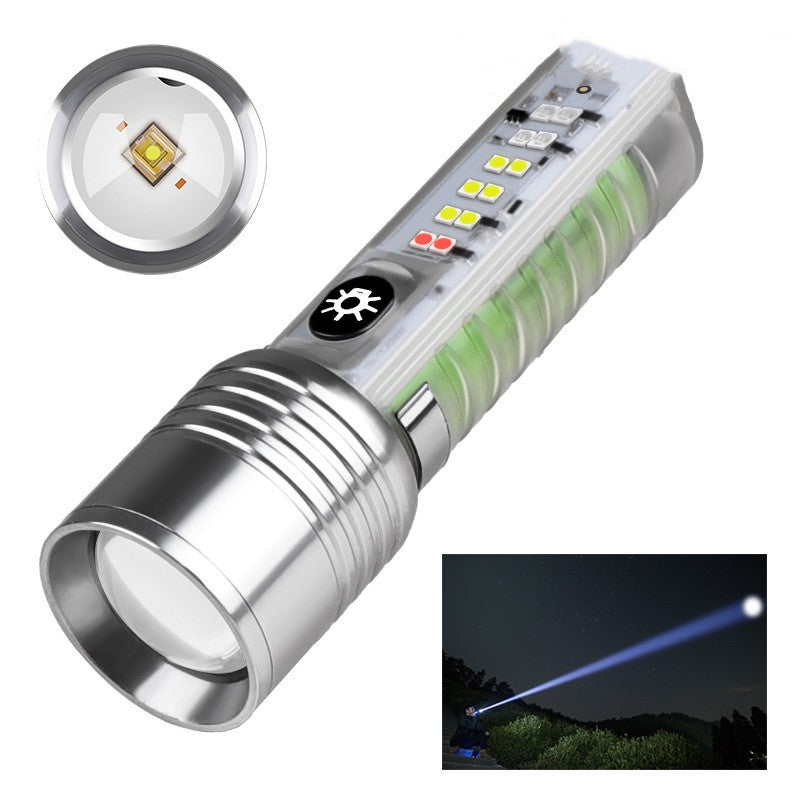Illuminate Your Adventures with the Rechargeable Waterproof UV LED Laser Camping Flashlight